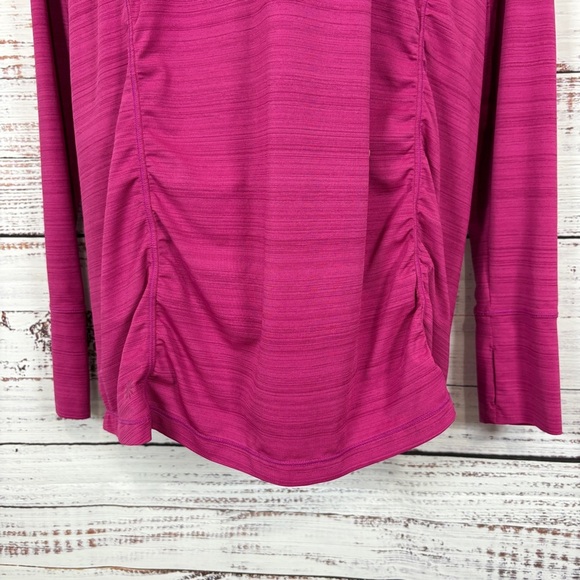 Athleta Pacifica Pink 1/4 Zip Ruched Long Sleeve Athletic Top - Picture 4 of 15